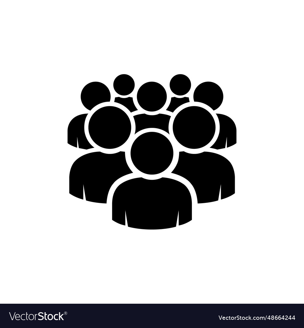 Eps10 of crowd of black people icon Royalty Free Vector