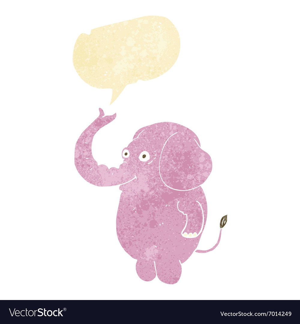 Cartoon funny elephant with speech bubble Vector Image