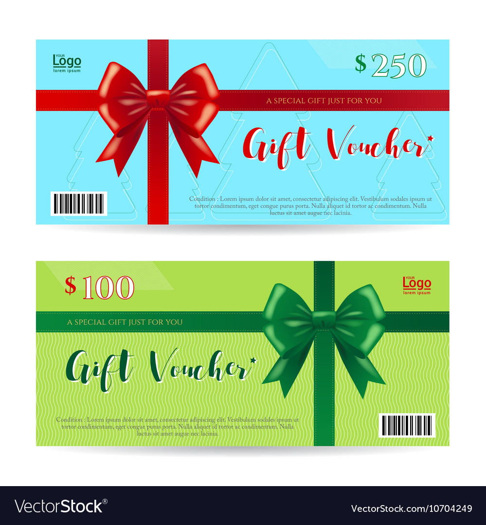 christmas gift card or gift voucher template vector image gift card voucher template