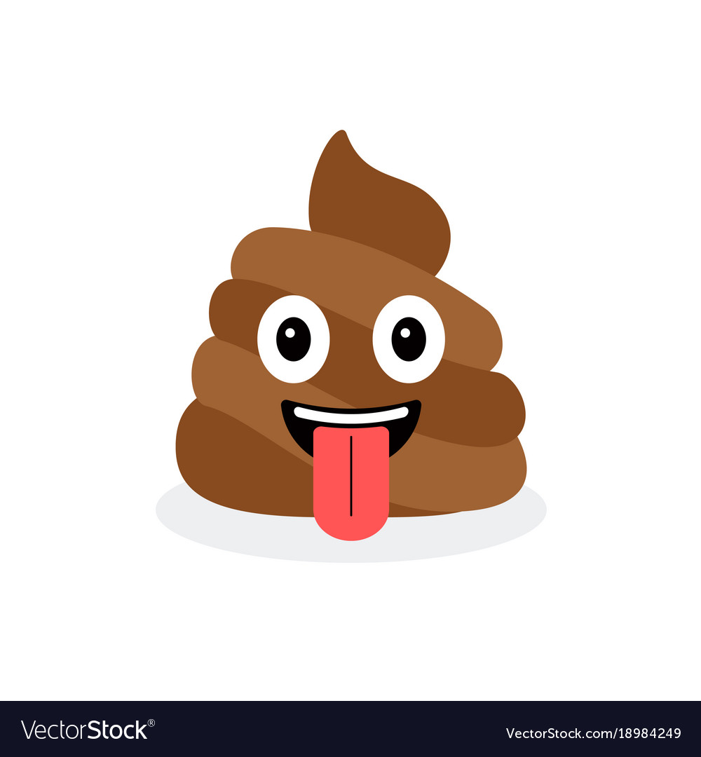 Cute funny poop set emotional shit icons