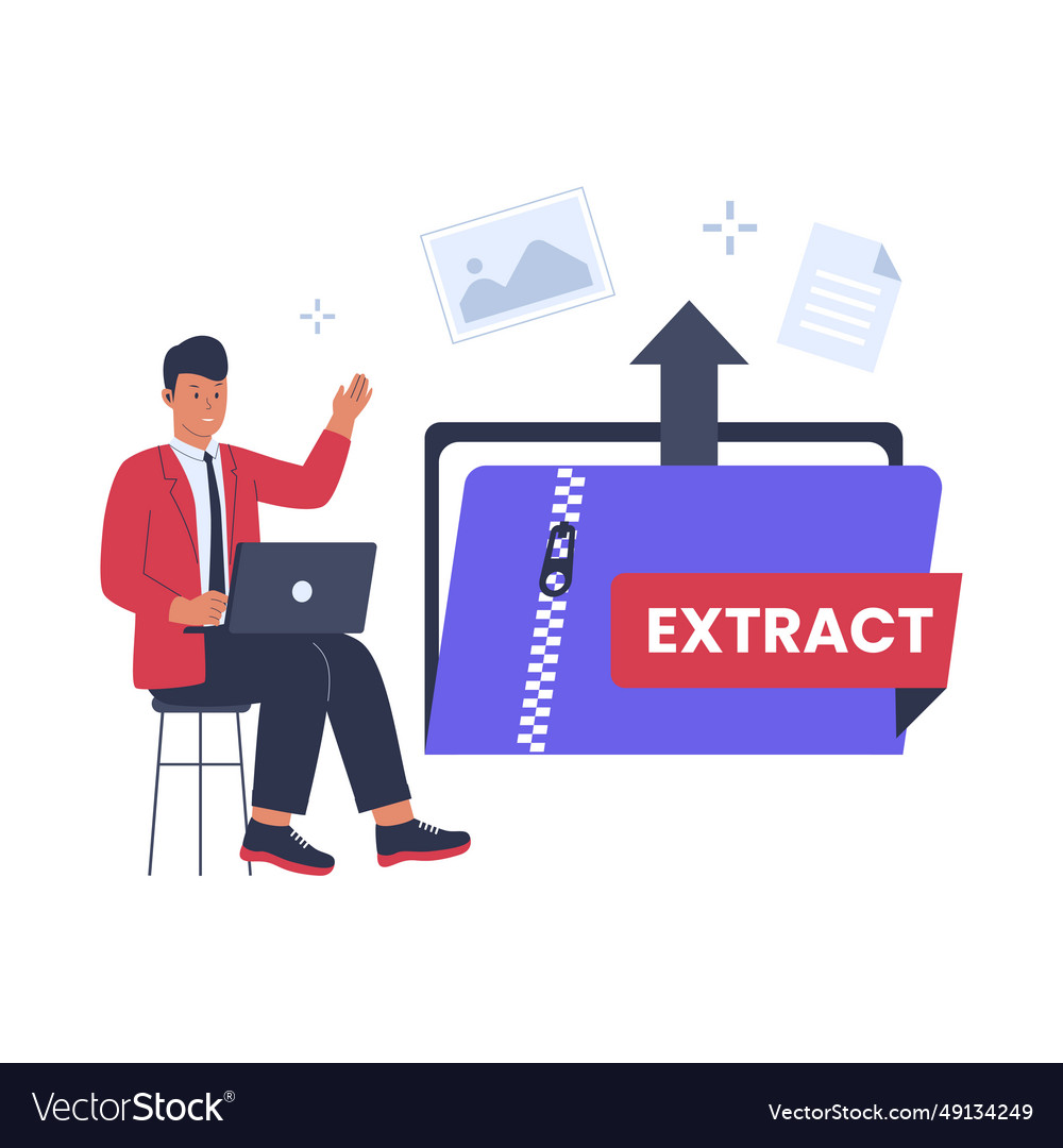Extract File Concept Royalty Free Vector Image Extract File Concept Royalty Free Vector Image