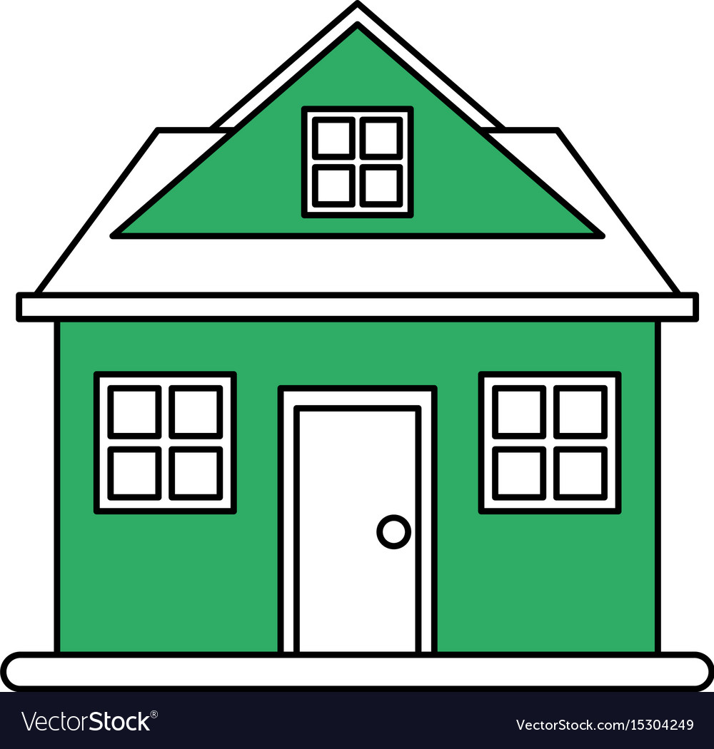 Facade house of plants Royalty Free Vector Image