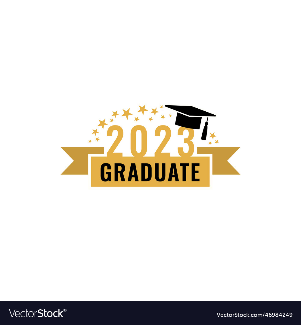 Graduate 2023 graduation party logo design Vector Image