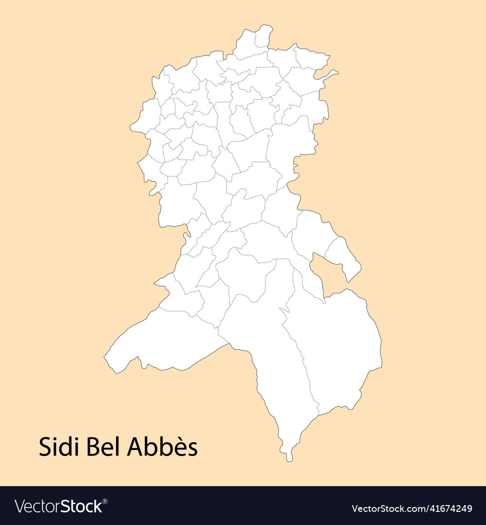 High quality map of sidi bel abbes is a province