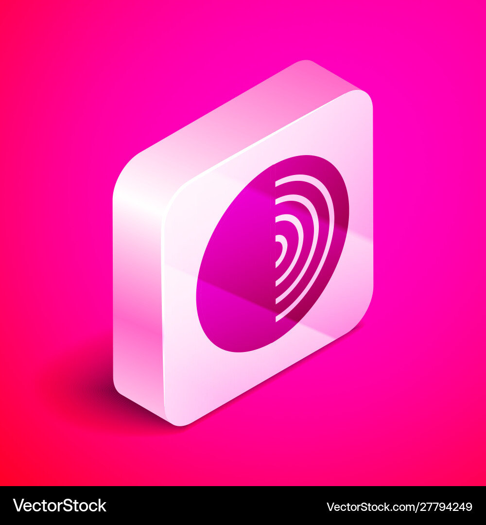 Isometric earth structure icon isolated on pink Vector Image