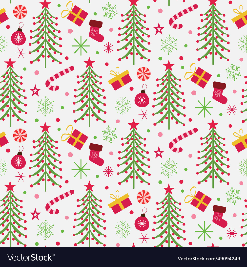 Minimalist christmas trees seamless pattern Vector Image