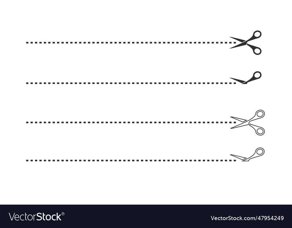 Set schwarze Scheren Schnittlinien
