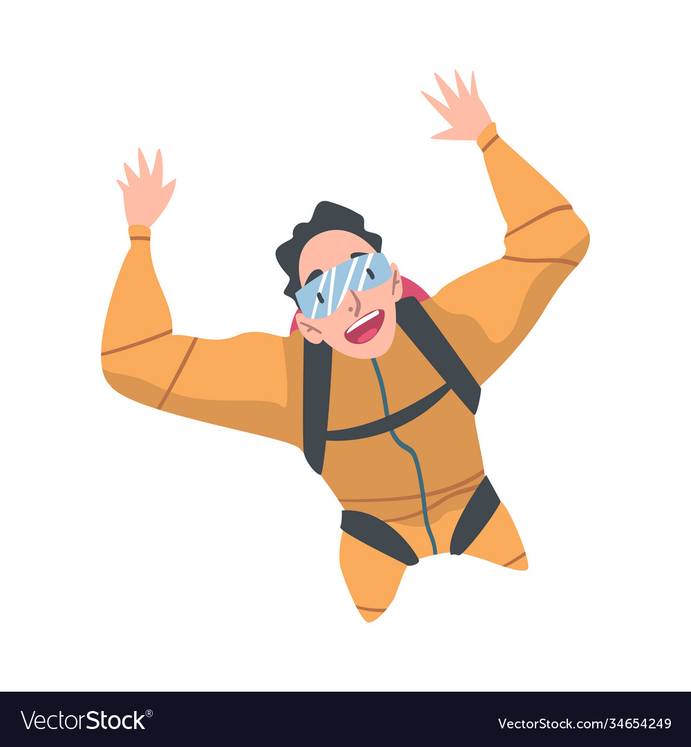 Skydiver enjoying freefall freedom smiling person