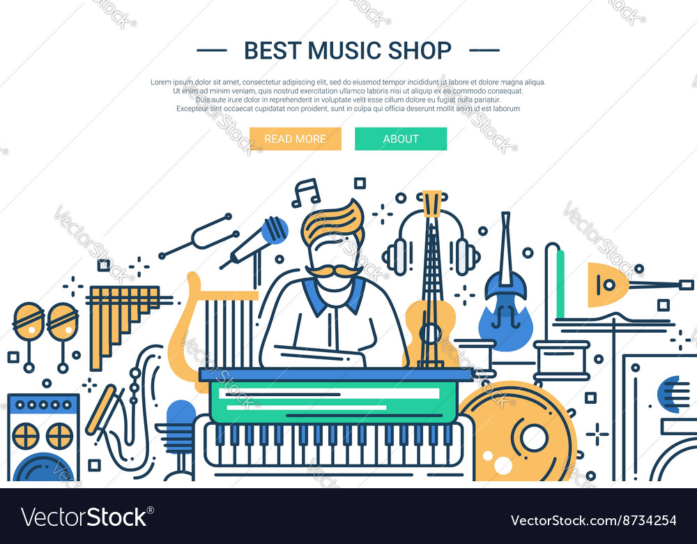 Best music shop - website header banner template