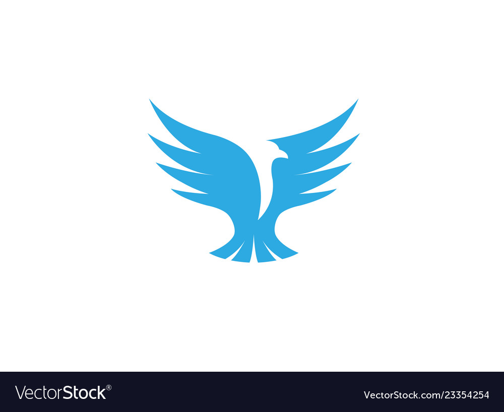 Bird eagle open wings flying logo design Vector Image