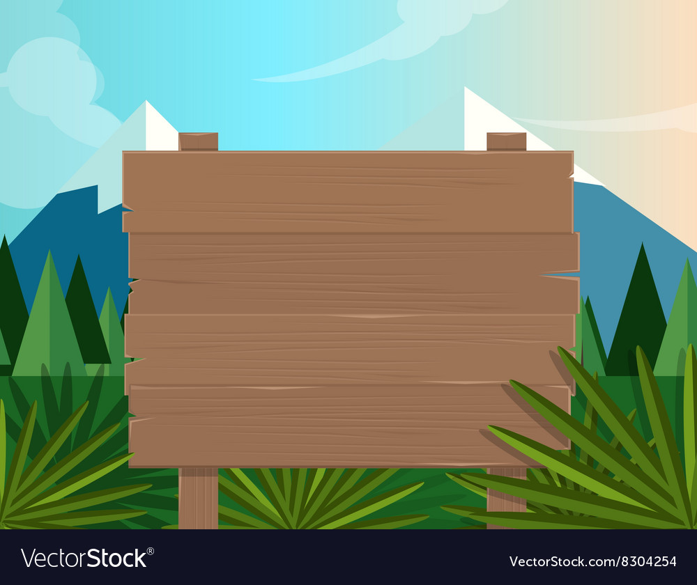 Board sign wooden forest jungle background