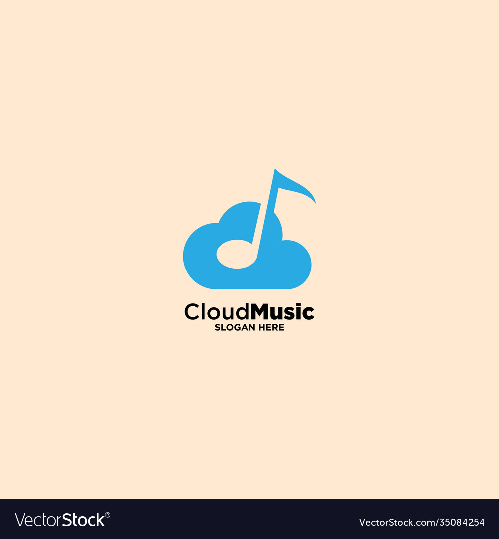 Cloud music logo design template Royalty Free Vector Image