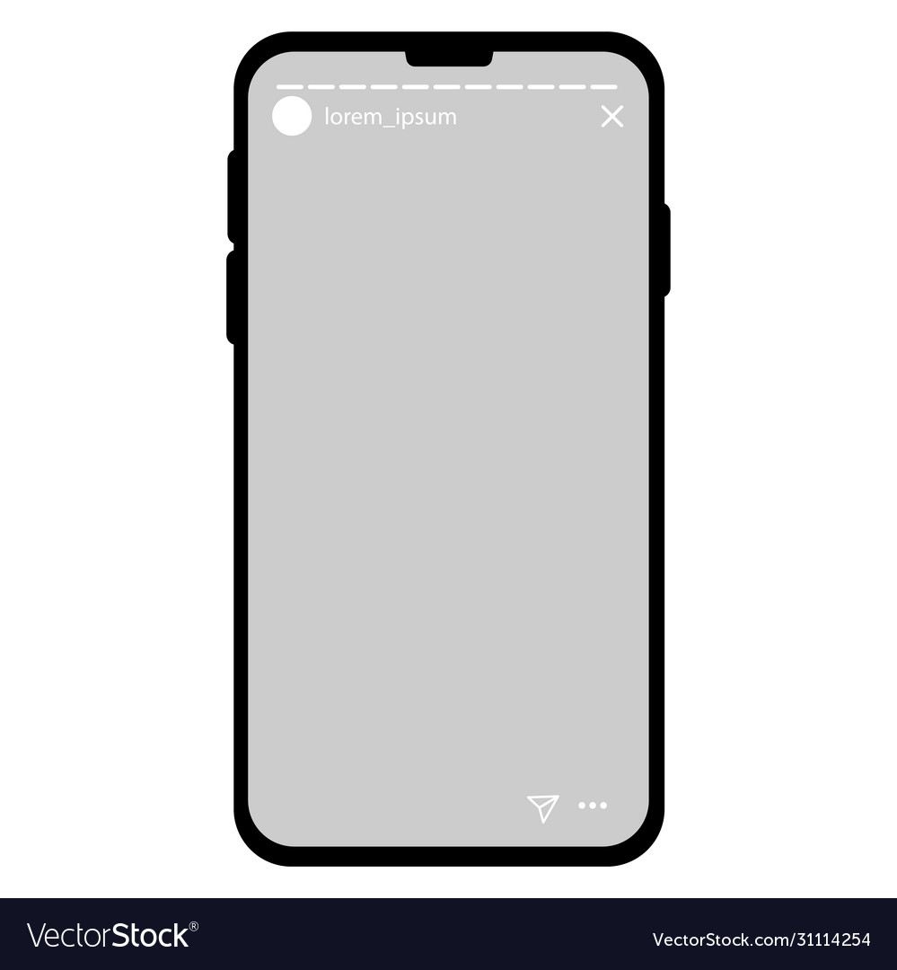 Instagram Stories Mock Up With Empty Background Vector Image