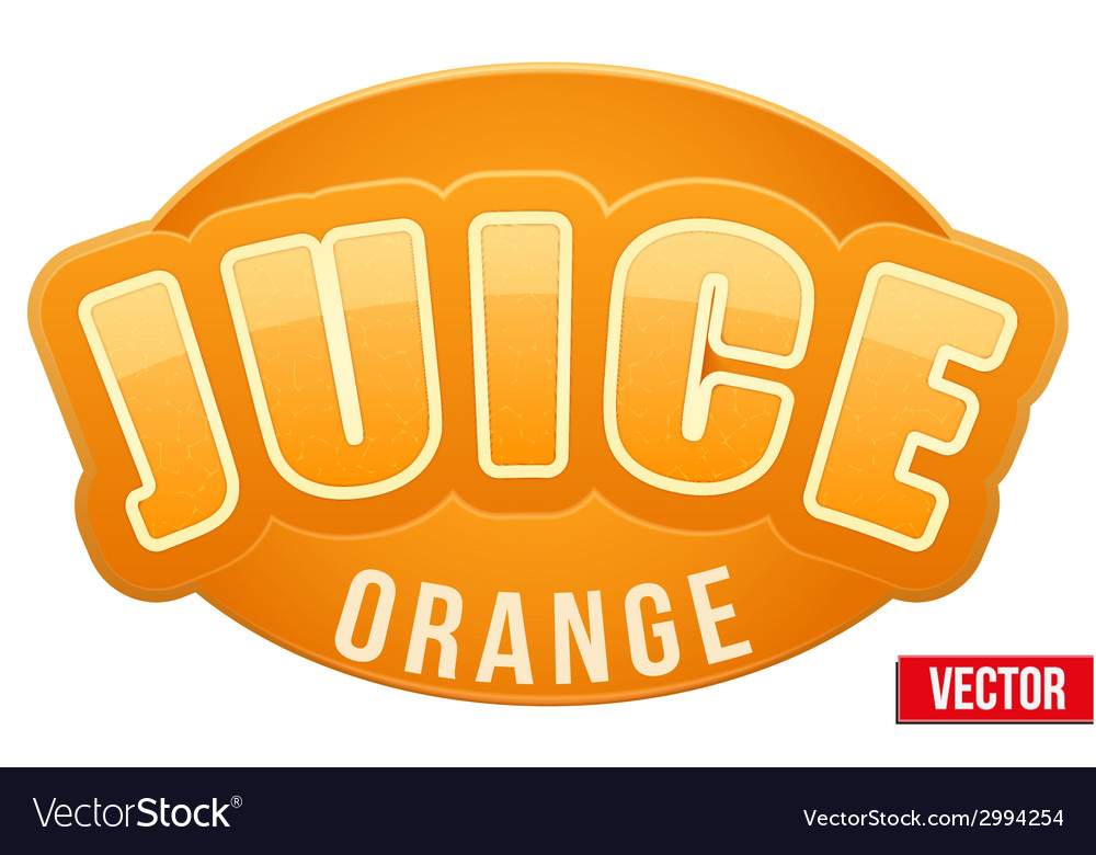 Label for orange juice bright premium design