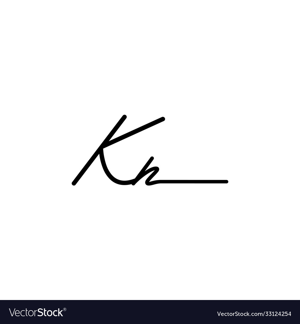 Letter kh signature logo template Royalty Free Vector Image