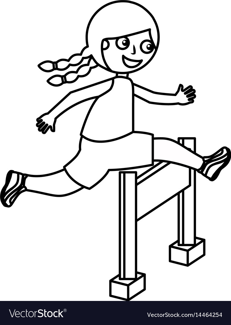 Little girl in obstacle race