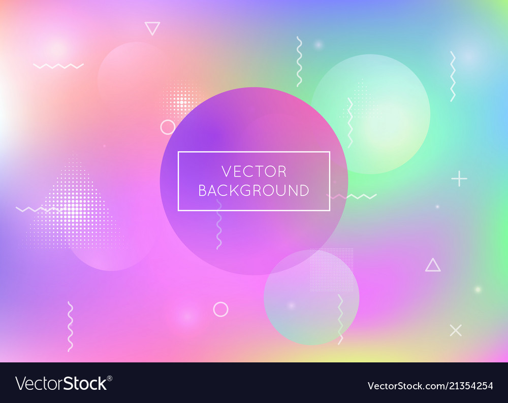 Memphis gradient background with liquid shapes Vector Image