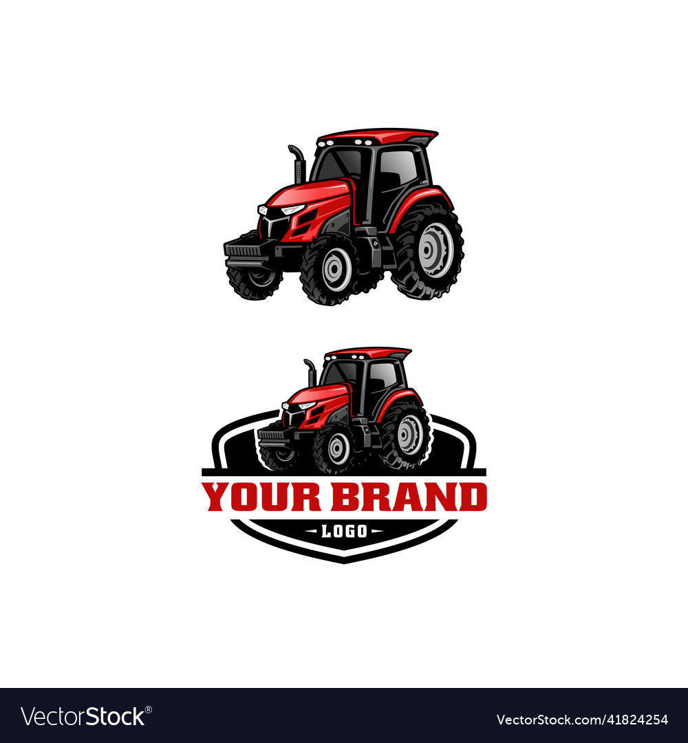 Set of tractor logo Royalty Free Vector Image - VectorStock