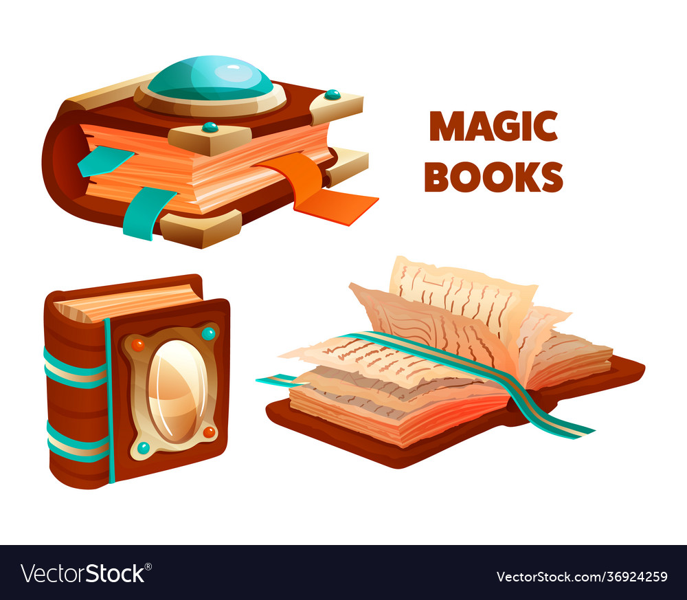 Ancient magic book with mystic spells