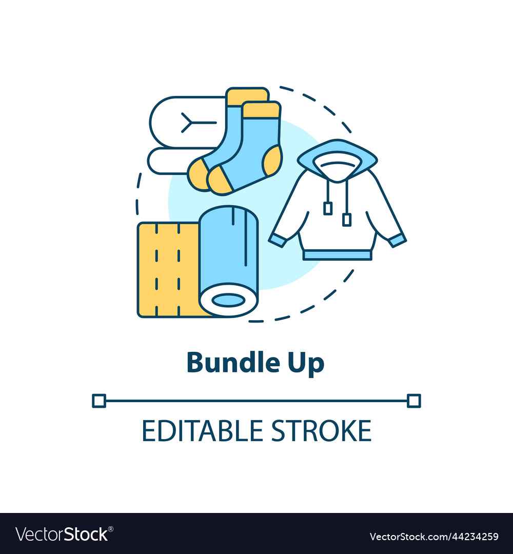 Bundle up concept icon Royalty Free Vector Image