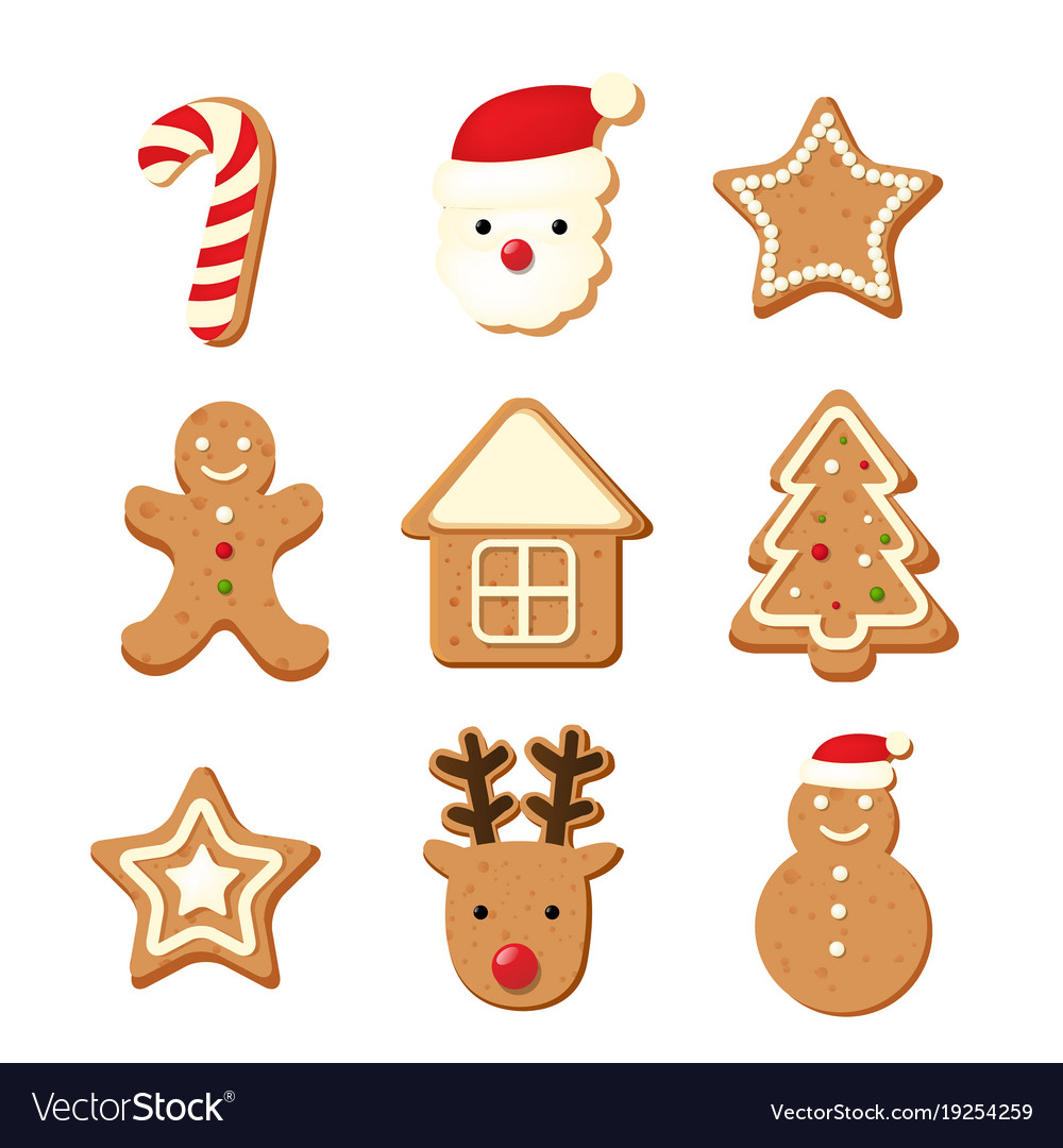 Christmas color cookies Royalty Free Vector Image