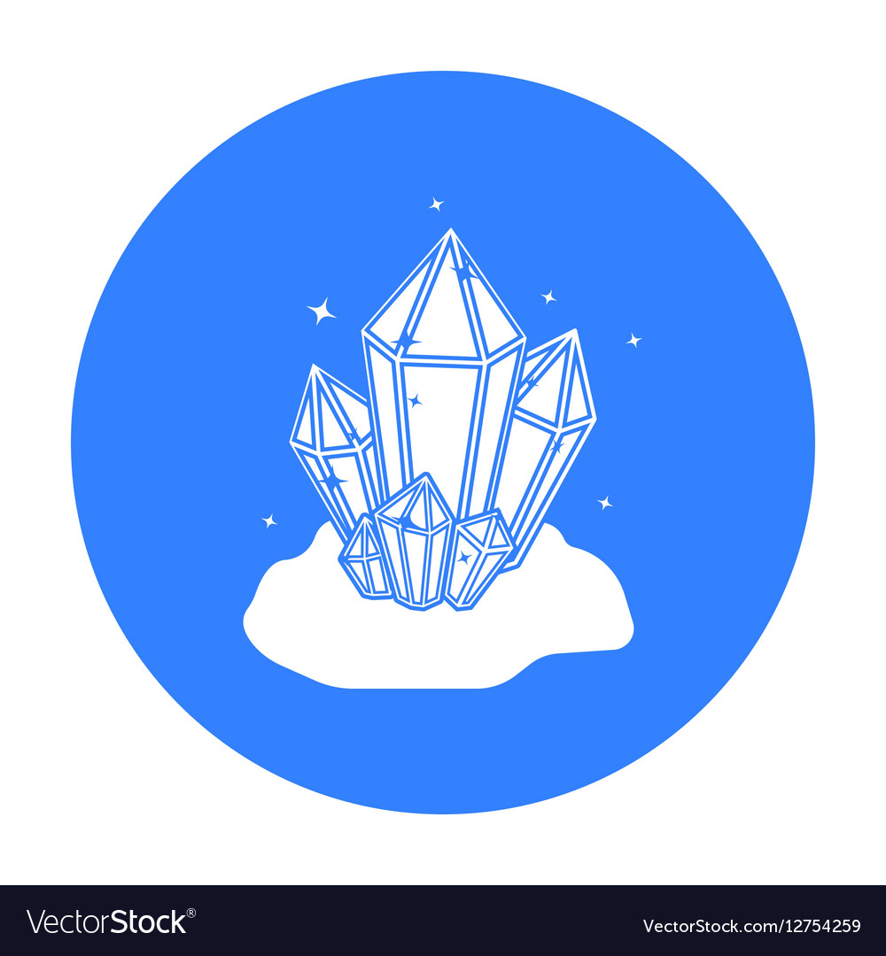 Crystals icon in black style isolated on white