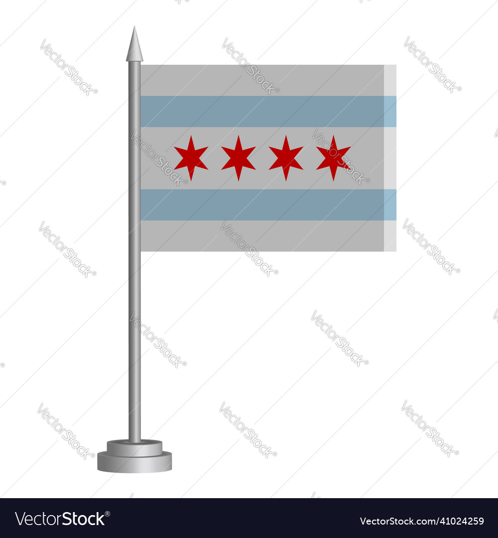 Flag of state chicago in illinois usa flying Vector Image