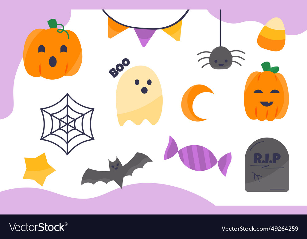 Halloween elements set Royalty Free Vector Image