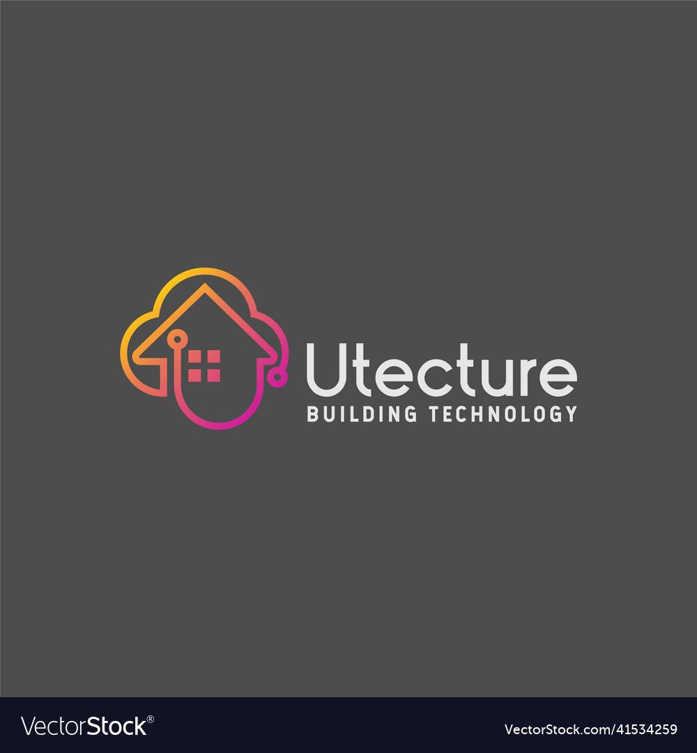 Logo home and could technology abstract concept