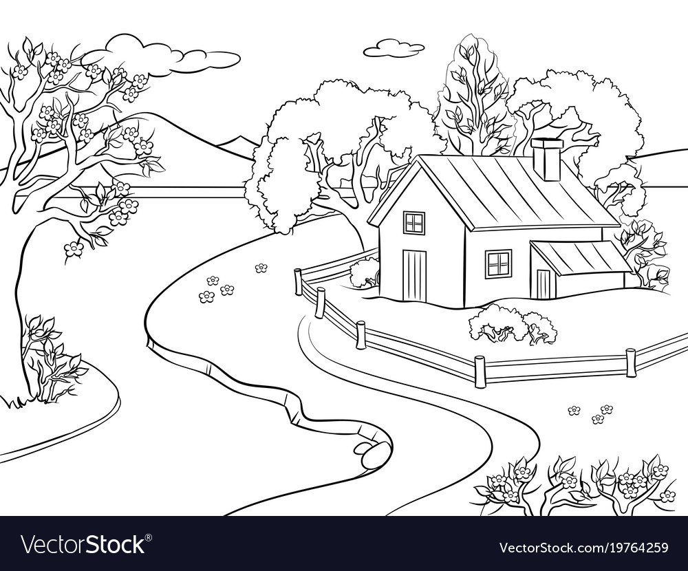 coloring pages landscape