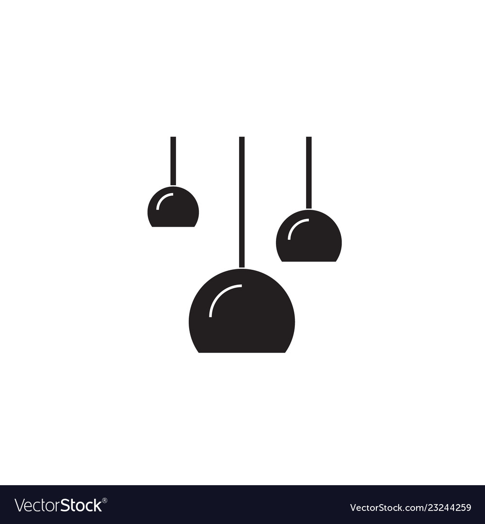 Three ceiling lamps black concept icon