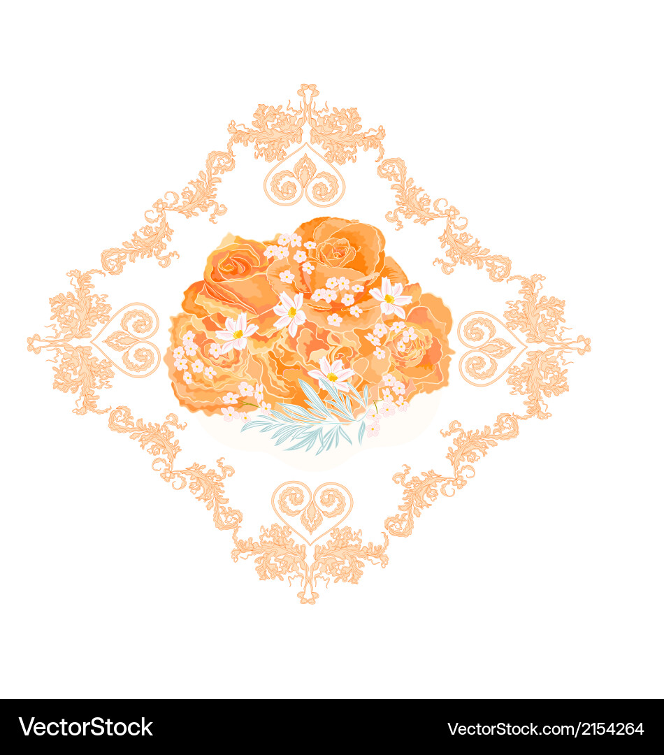 Bouquet-of-tea-roses Royalty Free Vector Image