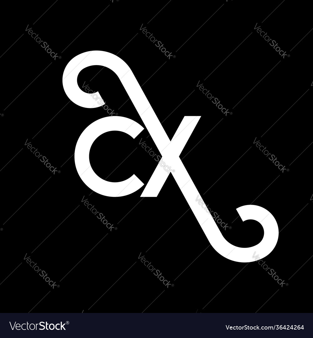 Cx letter logo design on black background