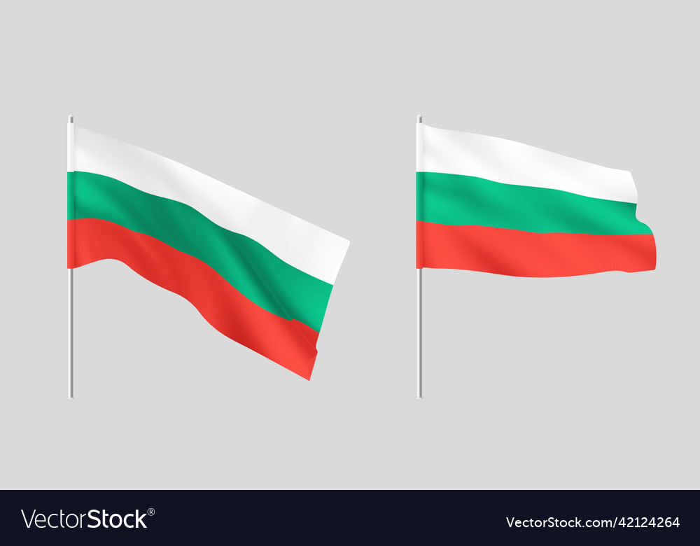 Flags bulgarian set of national realistic Vector Image