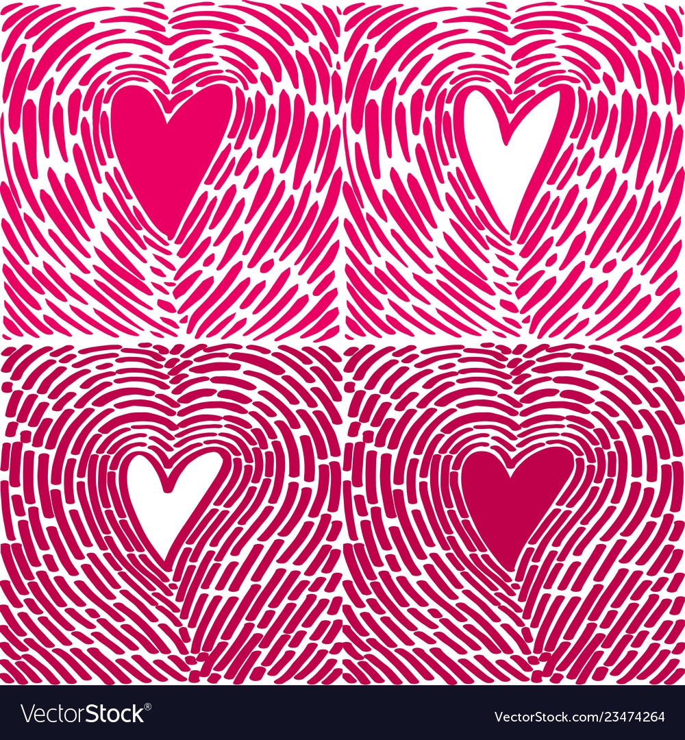 Hand drawing heart in the form of a fingerprint vector image Hand drawing heart in the form of a fingerprint