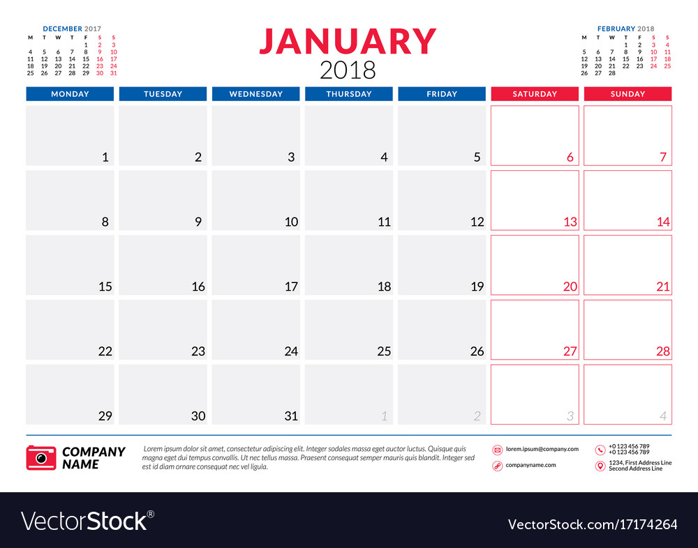 january 2018 template