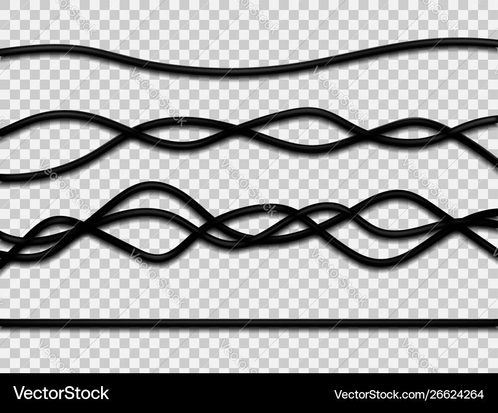Realistic electrical wires isolated on white Vector Image