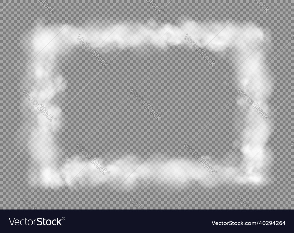 White smoke frame template with copy space Vector Image