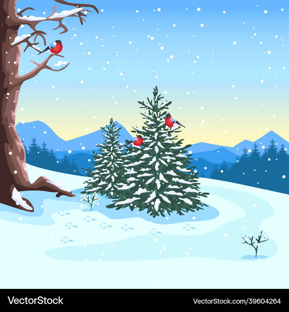 Winter landscape Royalty Free Vector Image - VectorStock