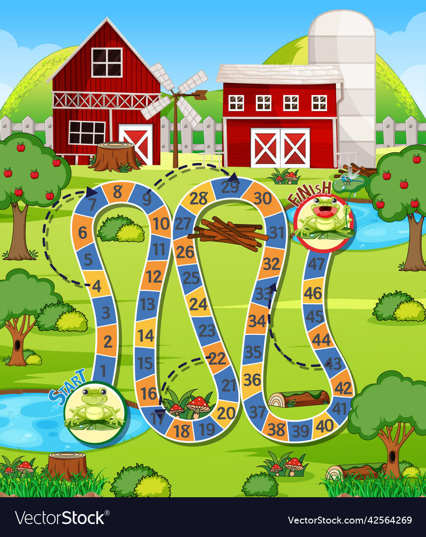 A farm boardgame template Royalty Free Vector Image