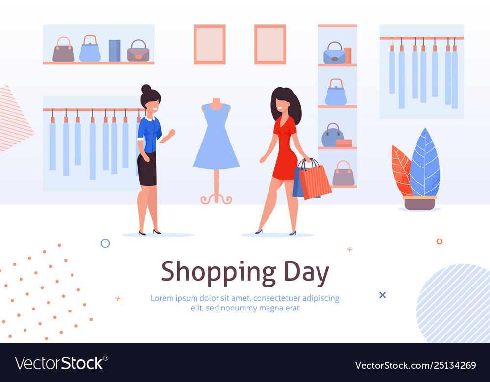 Fashion clothing store banner with shop interior Vector Image