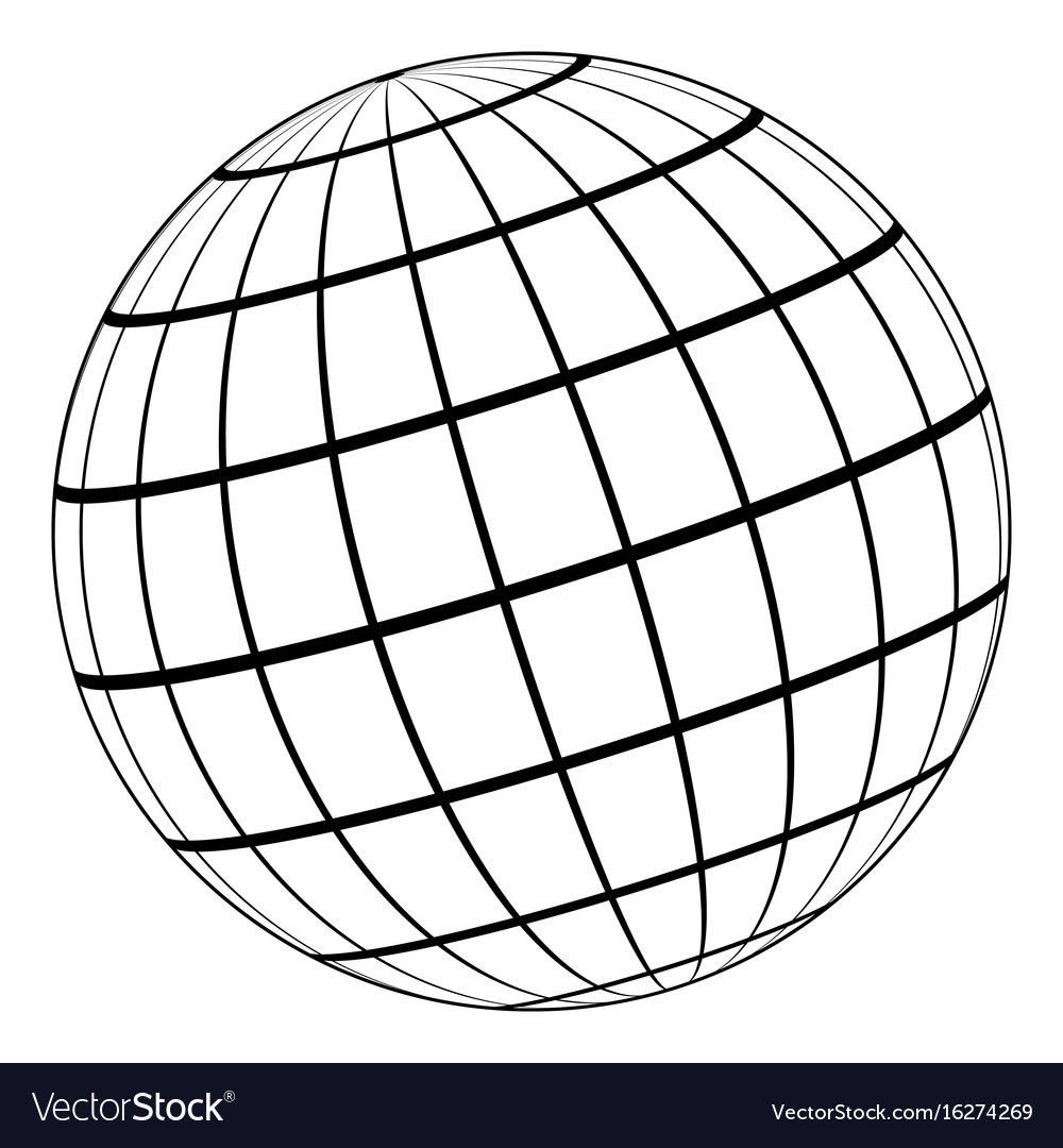 Globe 3d model earth or planet meridian parallel