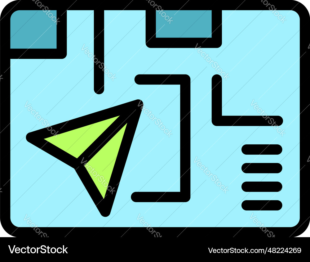 Gps map icon flat Royalty Free Vector Image - VectorStock