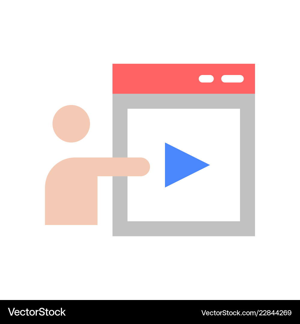 Human present video clip pictograph Royalty Free Vector