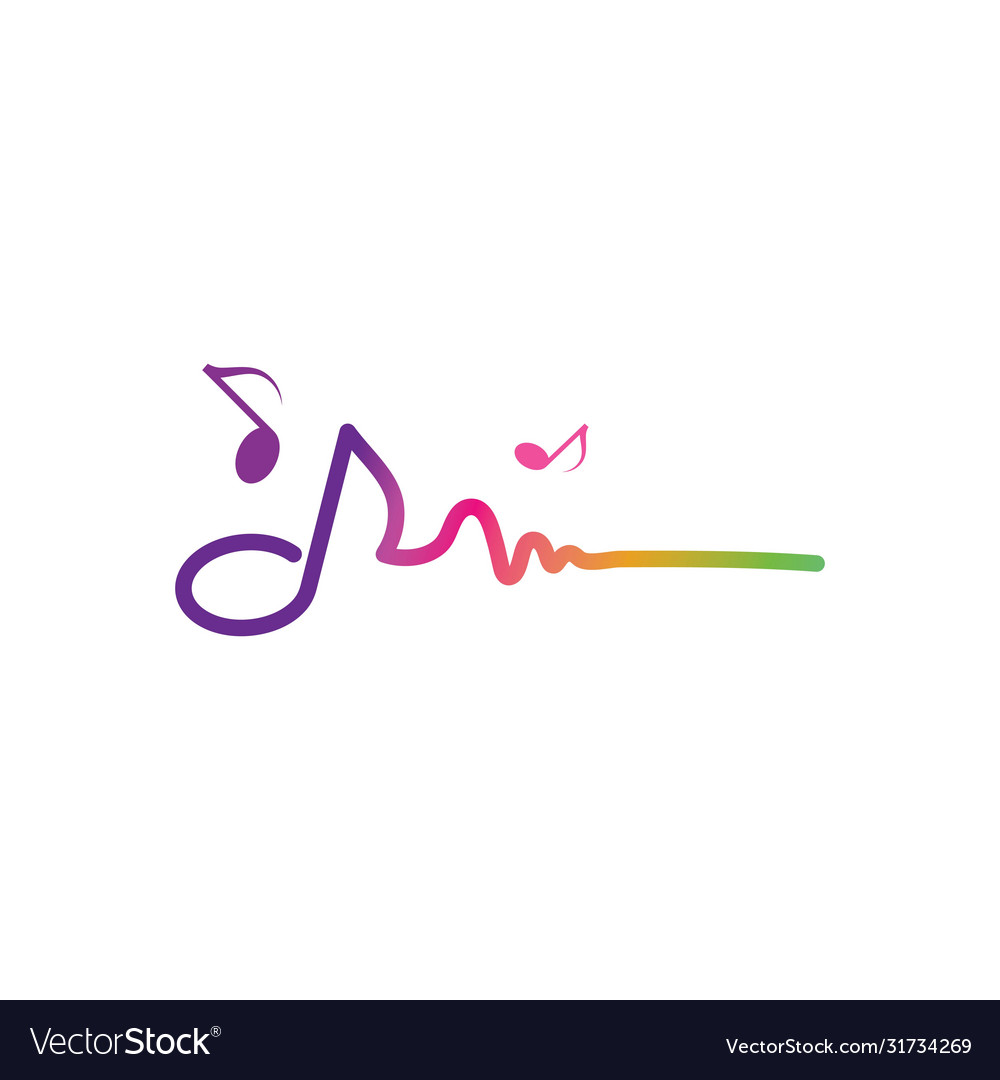 Music note and sound effect logo icon