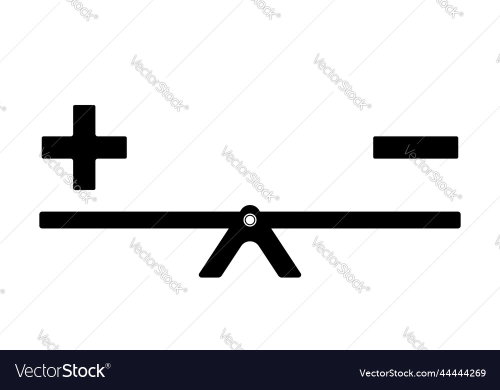 Plus and minus balance concept positive Royalty Free Vector