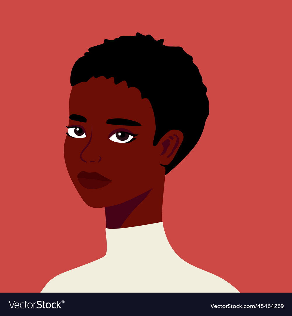 Portrait of a beautiful half turn african woman Vector Image