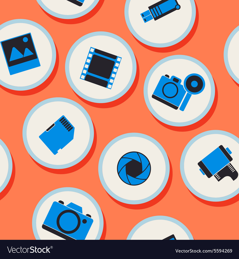 Seamless pattern with photo equipment