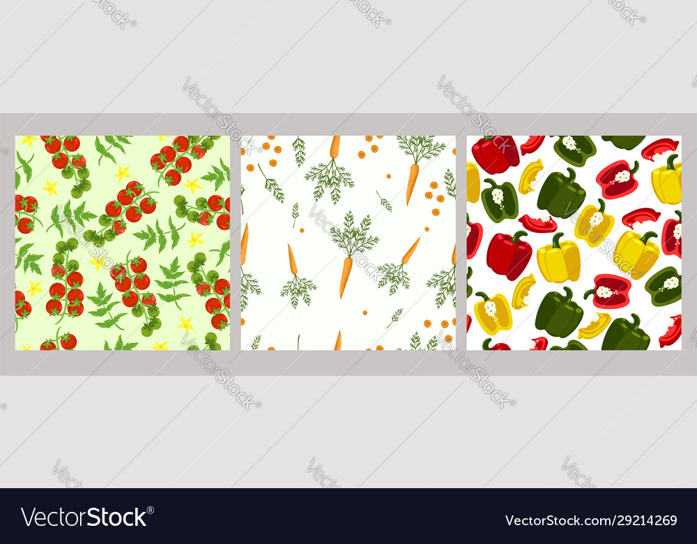 Seamless patterns vegetables