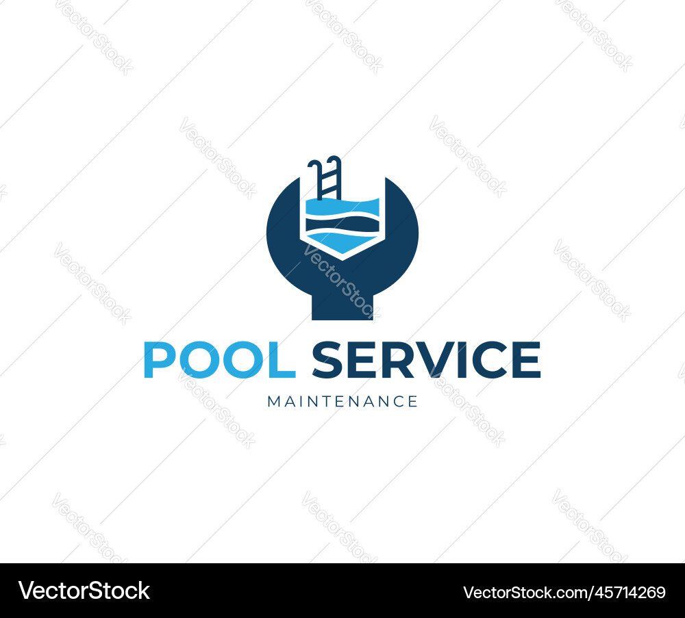 Simple water pool service and maintenance logo Vector Image